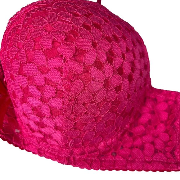 Fredericks of Hollywood Bra Size 34B Pink Lace Underwire - Picture 3 of 8
